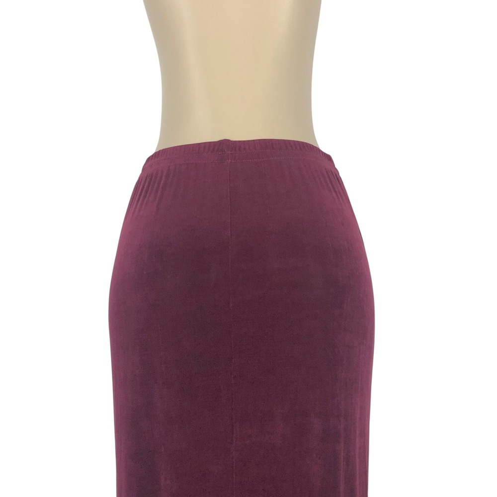 Vintage A Touch of Class Knit Slinky Maxi Skirt Size S/M Whimsigoth 90s Burgundy - Picture 7 of 10